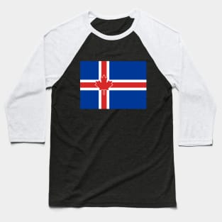 Iceland - Canada Flag Mashup Baseball T-Shirt